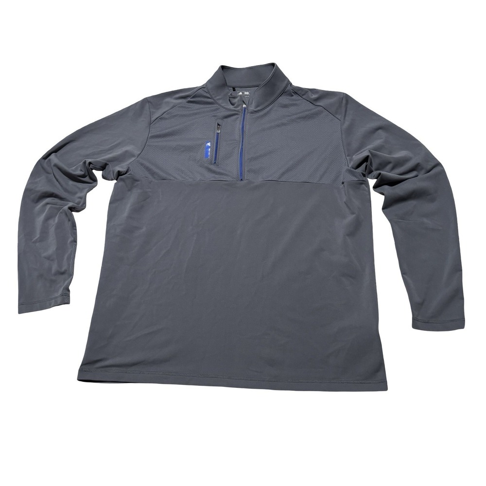 Adidas Golf Climalite Men's 1/4 Zip Pullover Gray Blue Size XL 25 x 30